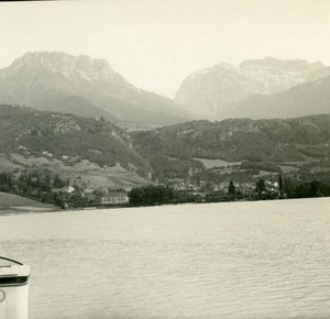 France Haute Savoie Lake Annecy Talloires old Possemiers Stereo Photo 1920