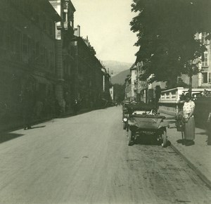 France Haute Savoie Lake Annecy rue Royale old Possemiers Stereo Photo 1920