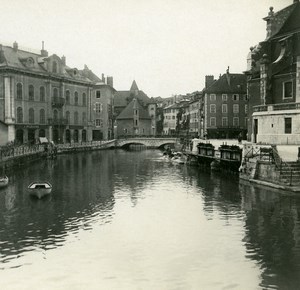 France Haute Savoie Lake Annecy old Possemiers Stereo Photo 1920