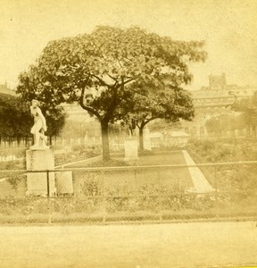 France Paris Palais Royal Garden old Stereo Photo 1865