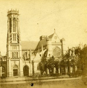 France Paris Church St Germain l Auxerrois old Stereo Photo Guerard 1865