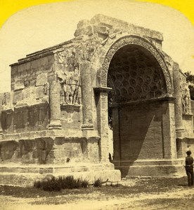 France Saint Remy Roman Ruins old Stereo Photo Ad. Braun 1865