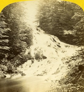 France Gerardmer Falls of Retournemer old Stereo Photo Ad. Braun 1865