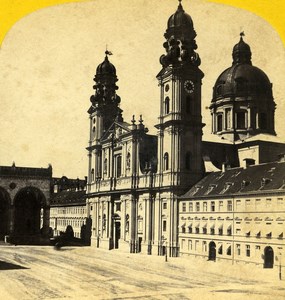 Germany Munchen Theatine Church Theatinerkirche old Stereo Photo Ad. Braun 1865