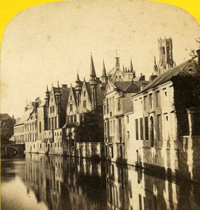 Belgium Bruges Palace of Franc old Stereo Photo Ad. Braun 1865