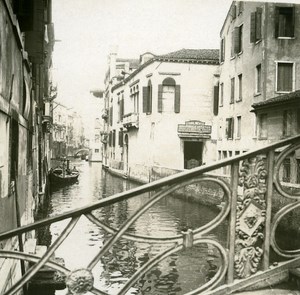 Italy Venice Rio del Pestrin old Possemiers Stereo Photo 1908