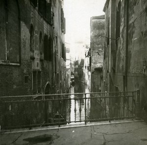 Italy Venice Small Canal old Possemiers Stereo Photo 1908