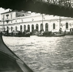 Italy Venice Grand Canal Funeral old Possemiers Stereo Photo 1908