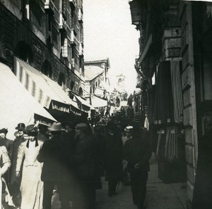 Italy Venice Stores near Ponte Rialto old Possemiers Stereo Photo 1908