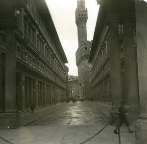 Italy Firenze the Offices old Possemiers Stereo Photo 1908