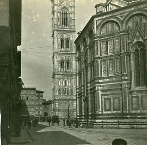 Italy Firenze the Choir of Duomo & Campanile old Possemiers Stereo Photo 1908