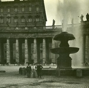 Italy Roma Place Rusticucci Fountain old Possemiers Stereo Photo 1908