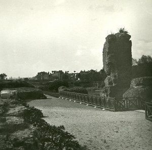 Italy Roma Baths of Caracalla Ruins old Possemiers Stereo Photo 1908