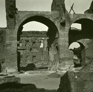 Italy Roma Baths of Caracalla Ruins old Possemiers Stereo Photo 1908