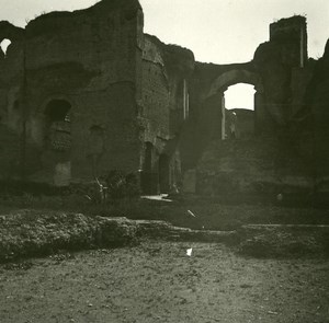 Italy Roma Baths of Caracalla Ruins old Possemiers Stereo Photo 1908