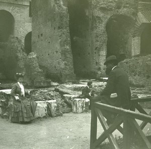 Italy Roma Coliseum Interior Arena old Possemiers Stereo Photo 1908