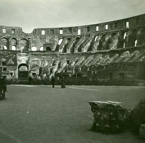 Italy Roma Coliseum Interior Arena old Possemiers Stereo Photo 1908