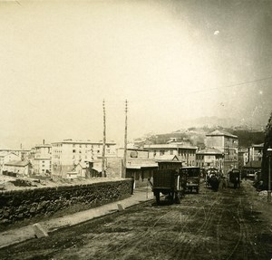 Italy Genoa Port on the road to Lighthouse old Possemiers Stereo Photo 1908
