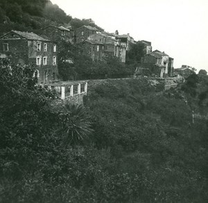 France Corse Bastia Case Vecchie ancienne photo stereo Amateur 1920