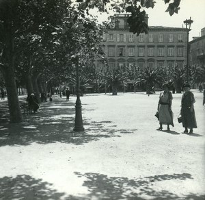 France Corse Bastia Place Saint Nicolas ancienne photo stereo Amateur 1920