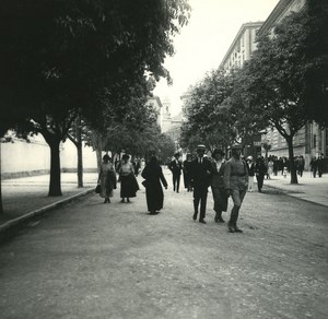 France Corse Bastia Cours Sebastiani ancienne photo stereo Amateur 1920