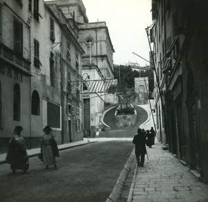 France Corse Bastia escalier de l Opera ancienne photo stereo Amateur 1920