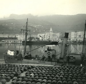 France Corse Bastia le Nouveau Port ancienne photo stereo Amateur 1920