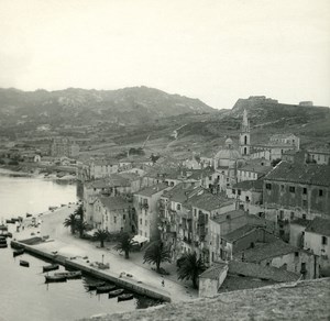 France Corse Calvi la Basse Ville ancienne photo stereo Amateur 1920