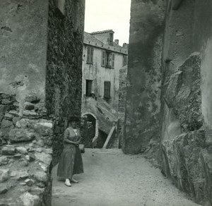 France Corse Calvi Maison natale de Christophe Colomb ancienne photo stereo Amateur 1920