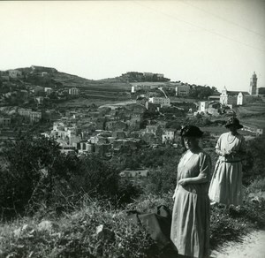 France Corse Environs d Ile Rousse Corbara ancienne photo stereo Amateur 1920