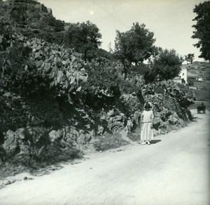 France Corse Environs d Ile Rousse Corbara ancienne photo stereo Amateur 1920