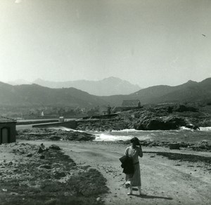 France Corse Ile Rousse le Libeccio ancienne photo stereo Amateur 1920