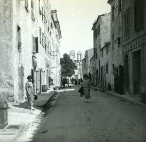 France Corse Ile Rousse Rue de la Gare ancienne photo stereo Amateur 1920