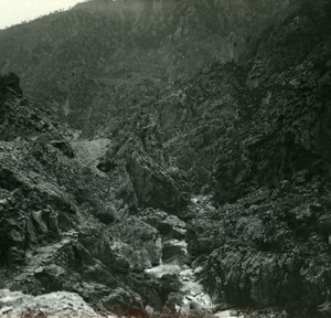 France Corse Scala di Santa Regina le Golo ancienne photo stereo Amateur 1920