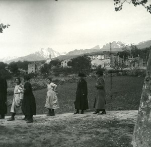 France Corse Calacuccia Panorama ancienne photo stereo Amateur 1920