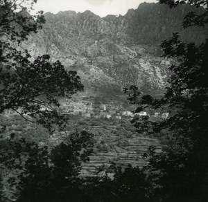 France Corse Otta route Porto Evisa ancienne photo stereo Amateur 1920