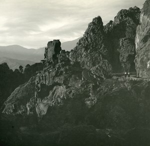 France Corse Calanques de Piana la Sentinelle ancienne photo stereo Amateur 1920