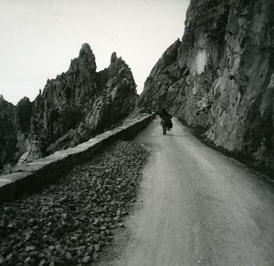 France Corse Calanques de Piana Grandes Aiguilles ancienne photo stereo Amateur 1920