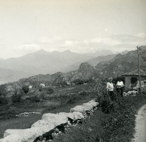 France Corse Col de Lavo Panorama ancienne photo stereo Amateur 1920