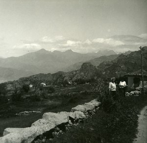 France Corse Col de Lavo Panorama ancienne photo stereo Amateur 1920