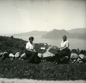 France Corse Col de Lavo Panorama ancienne photo stereo Amateur 1920