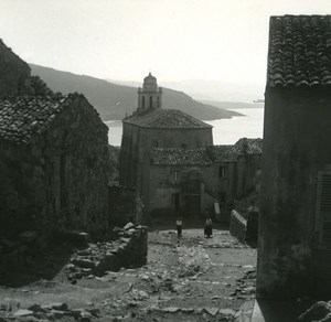 France Corse Cargese Eglise Grecque ancienne photo stereo Amateur 1920