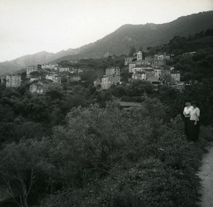 France Corse Calcatoggio panorama ancienne photo stereo Amateur 1920