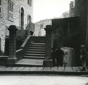 France Corse Sartene Cours Sainte Anne ancienne photo stereo Amateur 1920