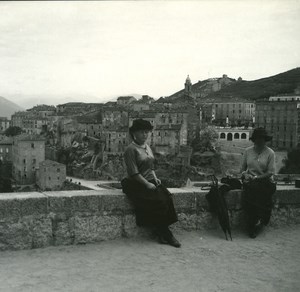 France Corse Sartene Panorama ancienne photo stereo Amateur 1920