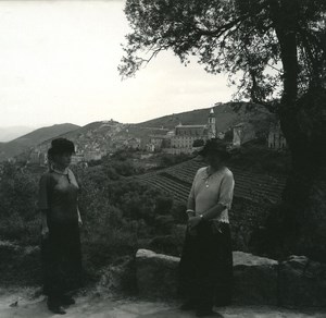 France Corse Sartene Panorama ancienne photo stereo Amateur 1920