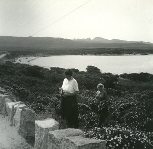 France Corse Golfe de Ventilegine ancienne photo stereo Amateur 1920