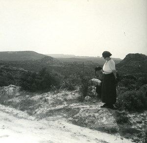 France Corse Col de la Trinité ancienne photo stereo Amateur 1920