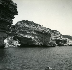 France Corse Bonifacio les Grottes ancienne photo stereo Amateur 1920