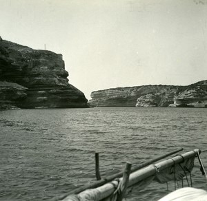 France Corsica Bonifacio Grotto Cave Old Stereo Photo 1920